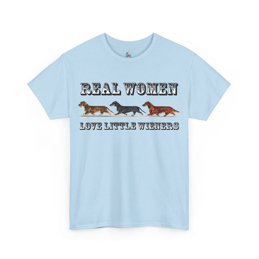Real Women Love Little Weiners Shirt - Funny Dachshund Dog Mom Tee - Smooth, Long, and Wire Hair Doxie Lover Gift for Wiener Dog Fans