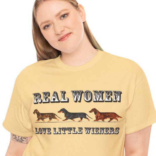 Real Women Love Little Weiners Shirt - Funny Dachshund Dog Mom Tee - Smooth, Long, and Wire Hair Doxie Lover Gift for Wiener Dog Fans