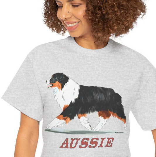 Black Tri Australian Shepherd Shirt - Aussie Dog Mom Tee - Herding Dog Breed Gift - Aussie Dog Dad Shirt for Proud Aussie Lovers